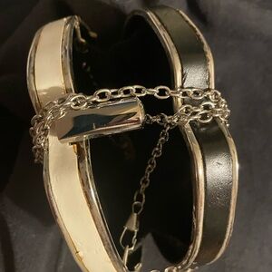 Black and White Chain Strap Handbag